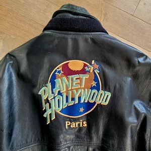Men's Leather Bomber jacket Planet Hollywood Paris, France